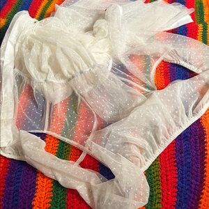 Elegant Sheer Off White Long Blouse